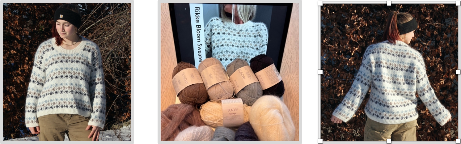 Strikket i Sunday og Tynn Silk Mohair fra Sandnes Garn